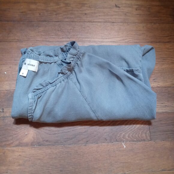 CLOTH & STONE 100% tencel raglan ruffle neck shirt (S) - Picture 12 of 12